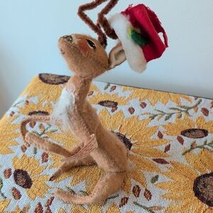 1965 Annaler Reindeer Plush with Santa Hat